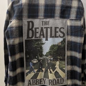 Beatles Upcycled Flannel Shirt